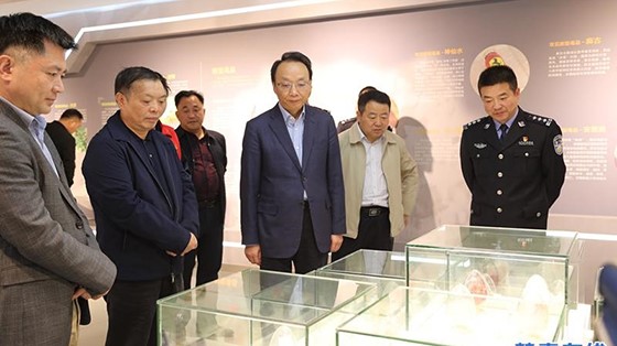 市委常委、政法委書(shū)記楊健蒞臨縣禁毒教育基地參觀指導(dǎo)